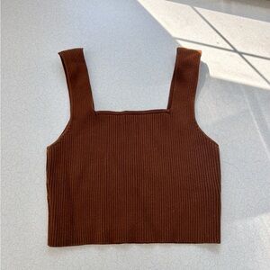 SHEIN Chocolate Ribbed Tank Top